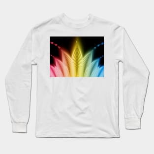 Rainbow Coloured Fan Pattern Long Sleeve T-Shirt